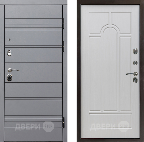 Входная металлическая Дверь Престиж Линия Грэй Арка Лиственница белая в Фрязино
