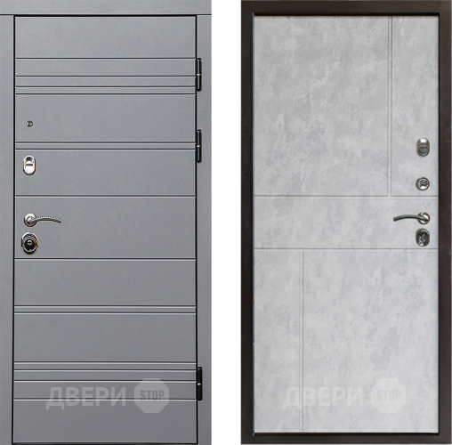 Входная металлическая Дверь Престиж Линия Грэй Горизонт Бетон светлый в Фрязино