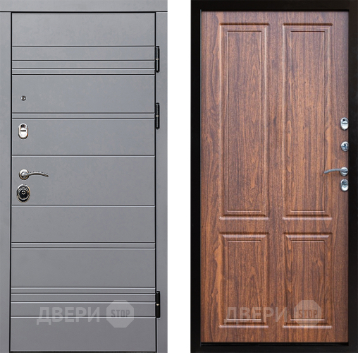 Входная металлическая Дверь Престиж Линия Грэй Премиум Орех светлый в Фрязино