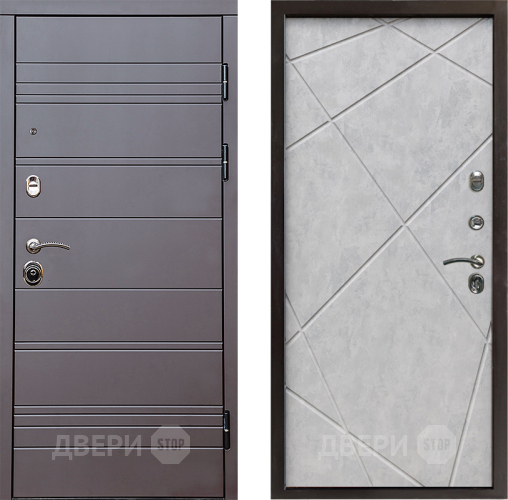 Входная металлическая Дверь Престиж Линия Браун Лучи Бетон светлый в Фрязино