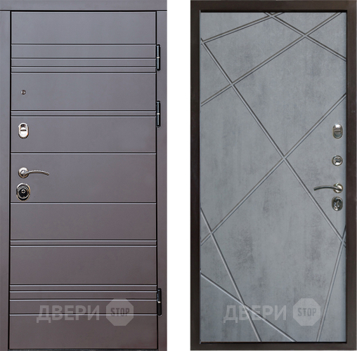 Входная металлическая Дверь Престиж Линия Браун Лучи Бетон темный в Фрязино