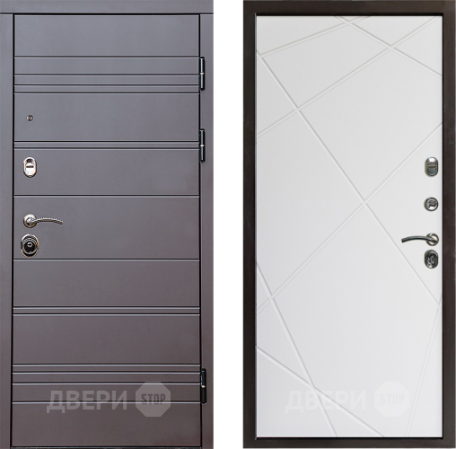 Входная металлическая Дверь Престиж Линия Браун Лучи Бетон белый в Фрязино