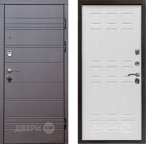 Входная металлическая Дверь Престиж Линия Браун Спарта Белое дерево в Фрязино