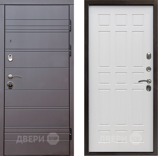 Входная металлическая Дверь Престиж Линия Браун Спарта Лиственница белая в Фрязино