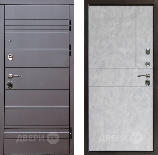 Входная металлическая Дверь Престиж Линия Браун Горизонт Бетон светлый в Фрязино