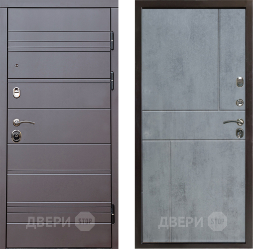 Входная металлическая Дверь Престиж Линия Браун Горизонт Бетон темный в Фрязино