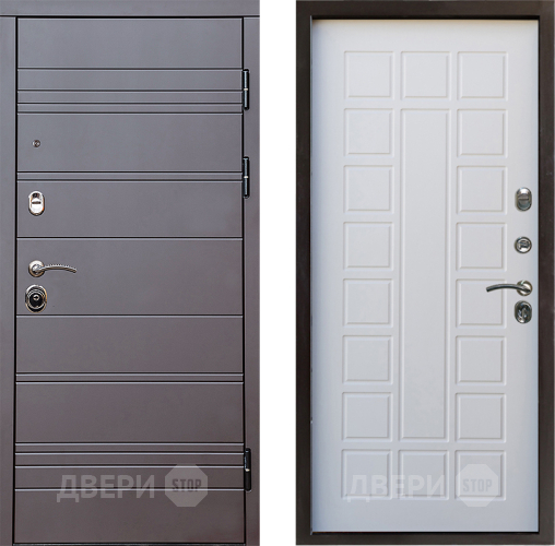 Входная металлическая Дверь Престиж Линия Браун Престиж Белое дерево в Фрязино