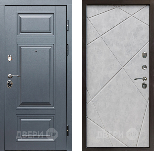 Входная металлическая Дверь Престиж Премиум Лучи Бетон светлый в Фрязино