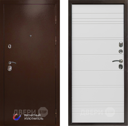 Входная металлическая Дверь Престиж Медь Line Белый в Фрязино