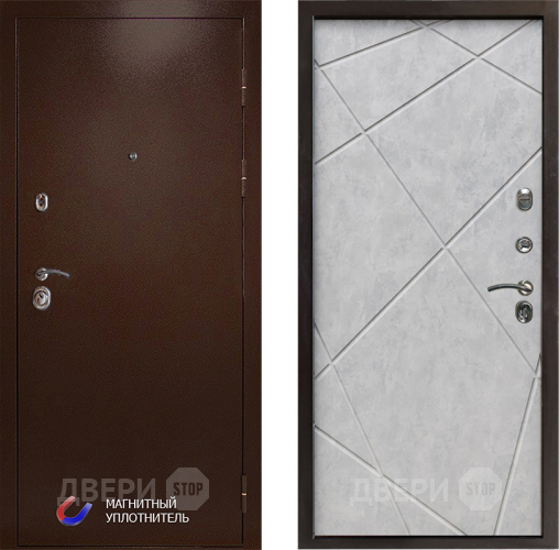 Входная металлическая Дверь Престиж Медь Лучи Бетон светлый в Фрязино