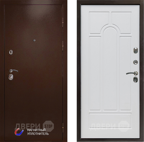 Входная металлическая Дверь Престиж Медь Арка Белое дерево в Фрязино