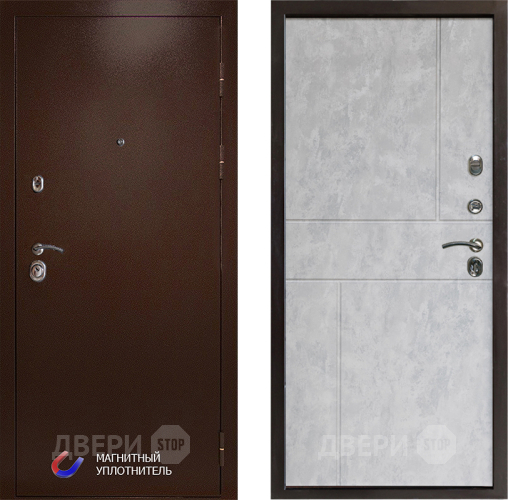 Входная металлическая Дверь Престиж Медь Горизонт Бетон светлый в Фрязино