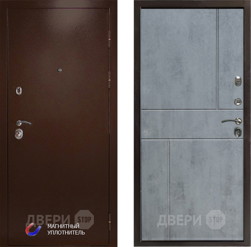 Входная металлическая Дверь Престиж Медь Горизонт Бетон темный в Фрязино