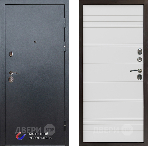 Входная металлическая Дверь Престиж Графит Line Белый в Фрязино