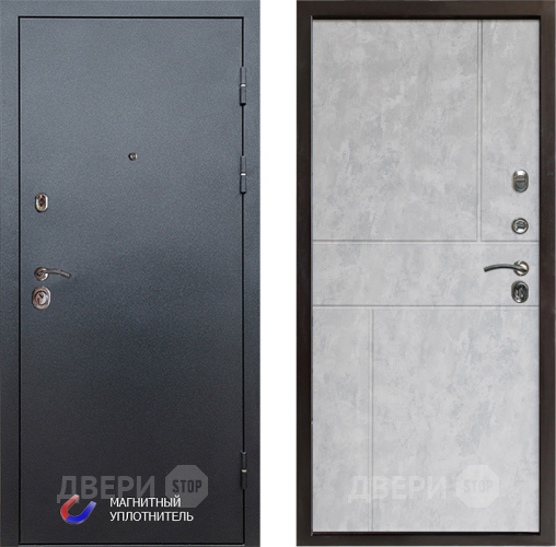 Входная металлическая Дверь Престиж Графит Горизонт Бетон светлый в Фрязино