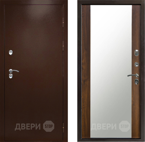 Входная металлическая Дверь Престиж TERMO с терморазрывом Снегирь Медь Зеркало Дуб в Фрязино