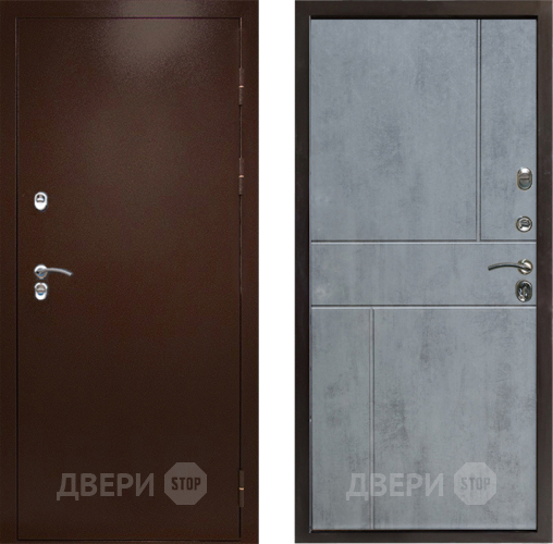 Входная металлическая Дверь Престиж TERMO с терморазрывом Снегирь Медь Горизонт Бетон темный в Фрязино
