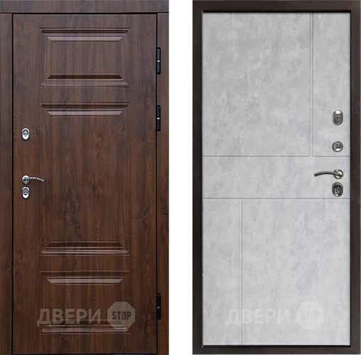 Входная металлическая Дверь Престиж TERMO с терморазрывом Премиум Орех Горизонт Бетон светлый в Фрязино