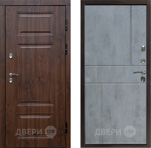 Входная металлическая Дверь Престиж TERMO с терморазрывом Премиум Орех Горизонт Бетон темный в Фрязино