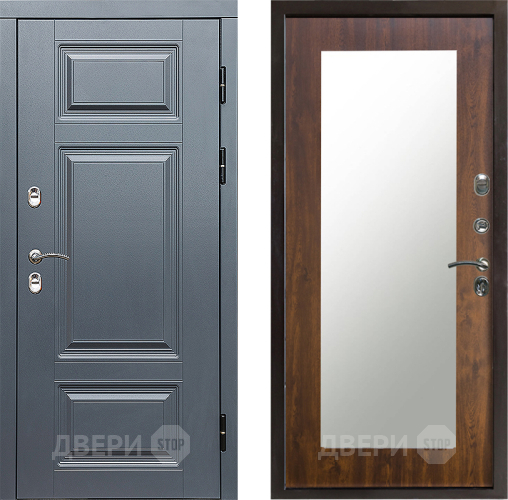 Дверь Престиж TERMO с терморазрывом Премиум Грэй Зеркало пастораль Дуб в Фрязино