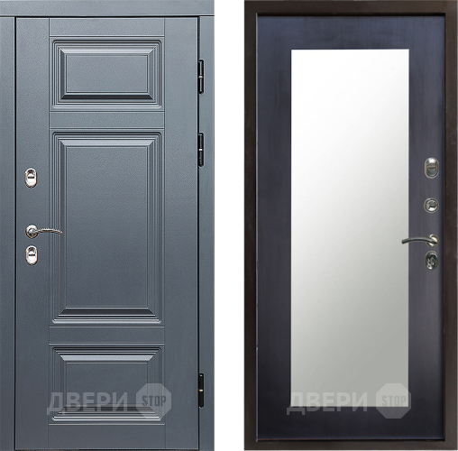 Входная металлическая Дверь Престиж TERMO с терморазрывом Премиум Грэй Зеркало пастораль Венге в Фрязино