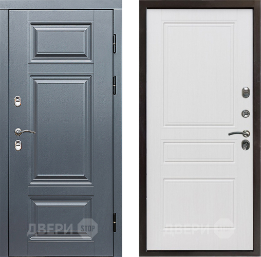 Входная металлическая Дверь Престиж TERMO с терморазрывом Премиум Грэй Классика Белое дерево в Фрязино