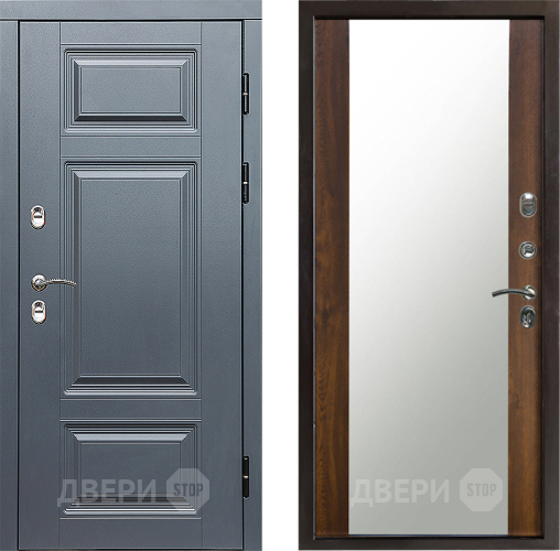 Входная металлическая Дверь Престиж TERMO с терморазрывом Премиум Грэй Зеркало Дуб в Фрязино