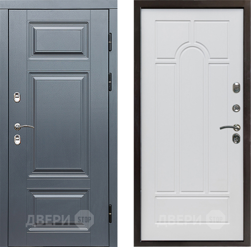 Дверь Престиж TERMO с терморазрывом Премиум Грэй Арка Белое дерево в Фрязино