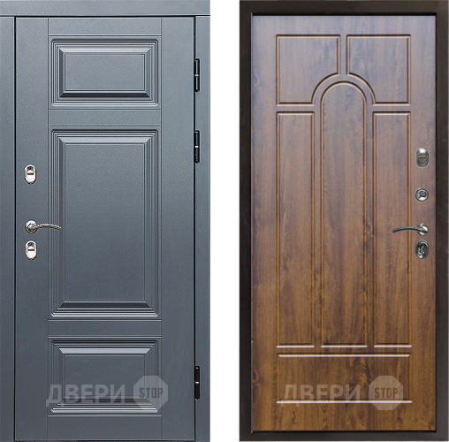 Входная металлическая Дверь Престиж TERMO с терморазрывом Премиум Грэй Арка Дуб в Фрязино