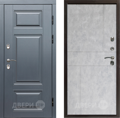 Входная металлическая Дверь Престиж TERMO с терморазрывом Премиум Грэй Горизонт Бетон светлый в Фрязино