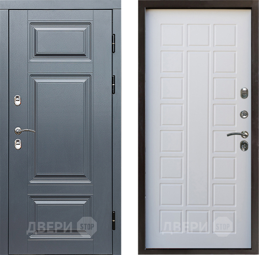 Входная металлическая Дверь Престиж TERMO с терморазрывом Премиум Грэй Престиж Белое дерево в Фрязино
