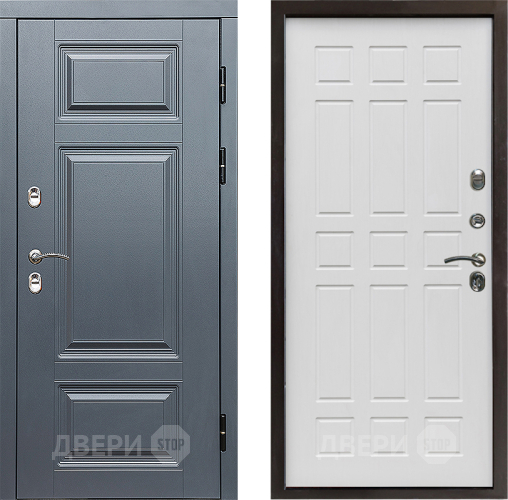 Входная металлическая Дверь Престиж TERMO с терморазрывом Премиум Грэй Спарта Белое дерево в Фрязино