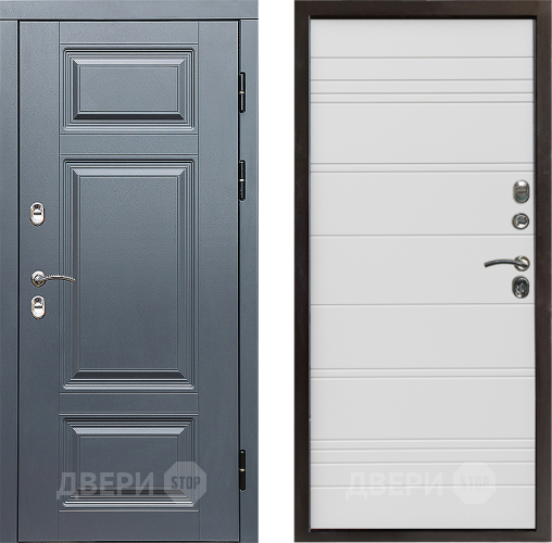 Входная металлическая Дверь Престиж TERMO с терморазрывом Премиум Грэй Line Белый в Фрязино