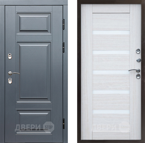 Входная металлическая Дверь Престиж TERMO с терморазрывом Премиум Грэй Царга Лиственница белая в Фрязино