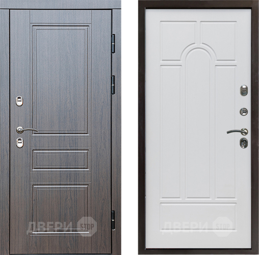 Входная металлическая Дверь Престиж TERMO с терморазрывом Классика Арка Белое дерево в Фрязино