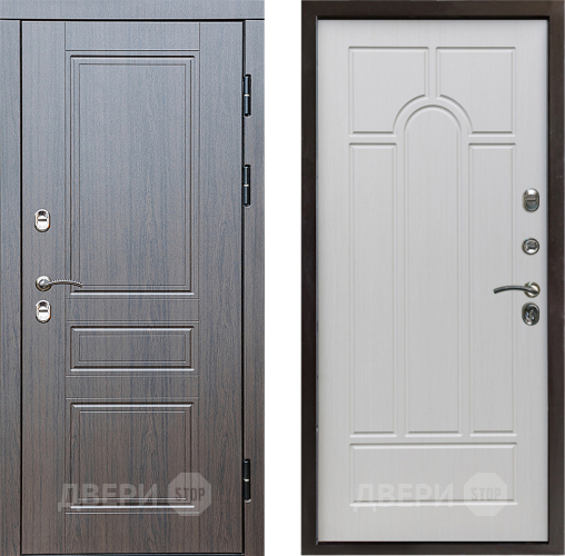 Входная металлическая Дверь Престиж TERMO с терморазрывом Классика Арка Лиственница белая в Фрязино