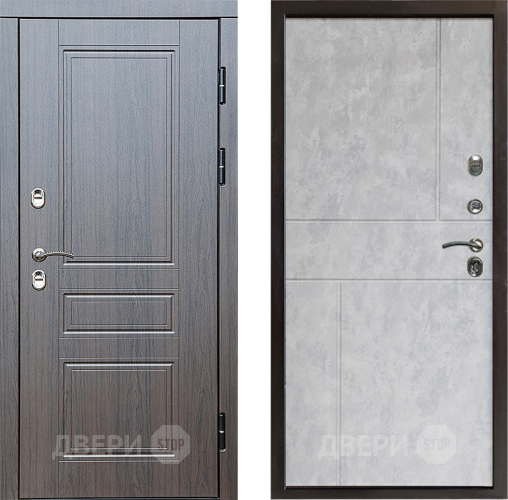 Входная металлическая Дверь Престиж TERMO с терморазрывом Классика Горизонт Бетон светлый в Фрязино