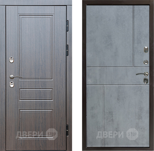 Входная металлическая Дверь Престиж TERMO с терморазрывом Классика Горизонт Бетон темный в Фрязино