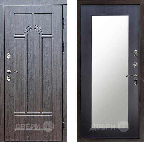 Входная металлическая Дверь Престиж TERMO с терморазрывом Арка Зеркало пастораль Венге в Фрязино