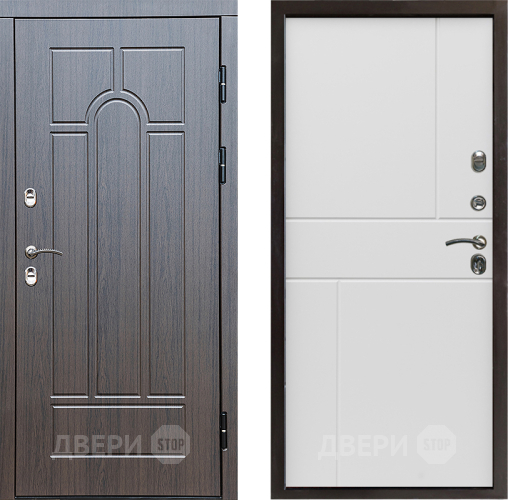 Входная металлическая Дверь Престиж TERMO с терморазрывом Арка Горизонт Бетон белый в Фрязино