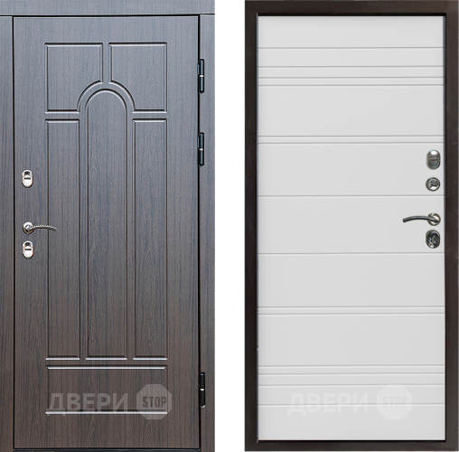 Входная металлическая Дверь Престиж TERMO с терморазрывом Арка Line Белый в Фрязино