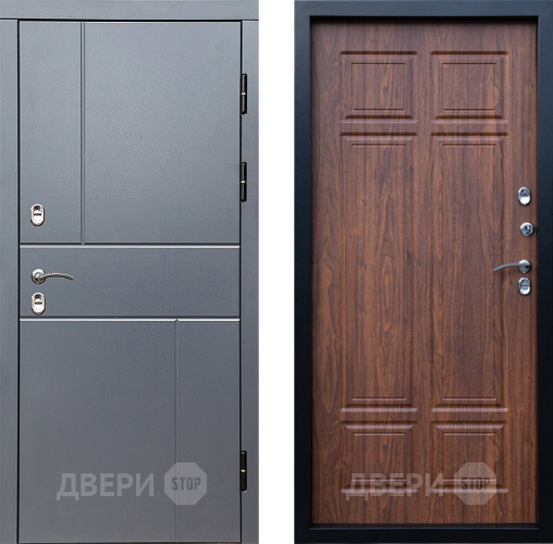 Входная металлическая Дверь Престиж TERMO с терморазрывом Горизонт Грэй Премиум Орех темный в Фрязино