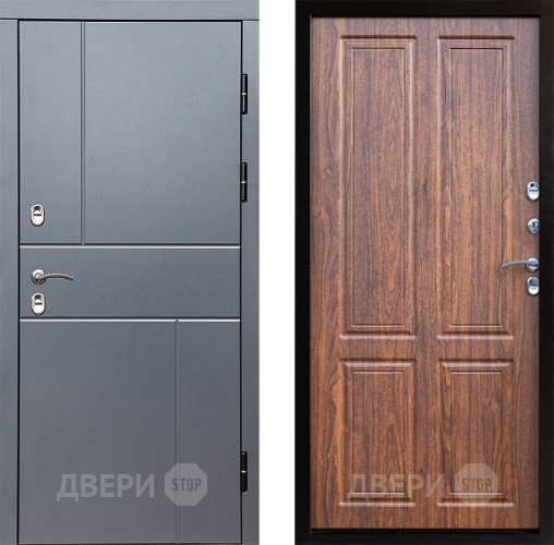 Входная металлическая Дверь Престиж TERMO с терморазрывом Горизонт Грэй Премиум Орех светлый в Фрязино