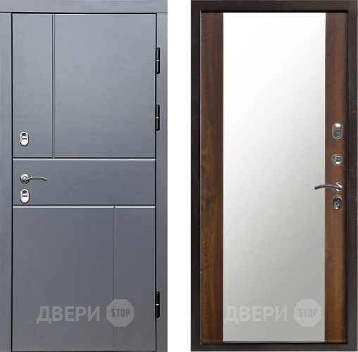 Входная металлическая Дверь Престиж TERMO с терморазрывом Горизонт Грэй Зеркало Дуб в Фрязино