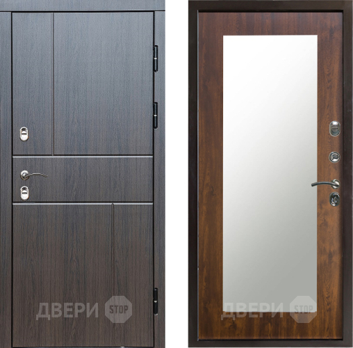 Входная металлическая Дверь Престиж TERMO с терморазрывом Горизонт Венге Зеркало пастораль Дуб в Фрязино