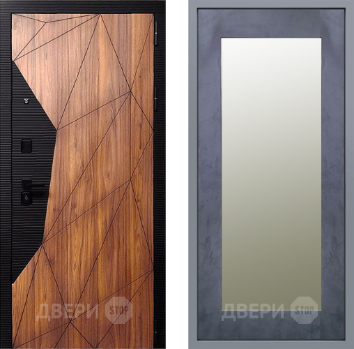 Дверь Заводские двери Морра Зеркало Модерн Бетон темный в Фрязино