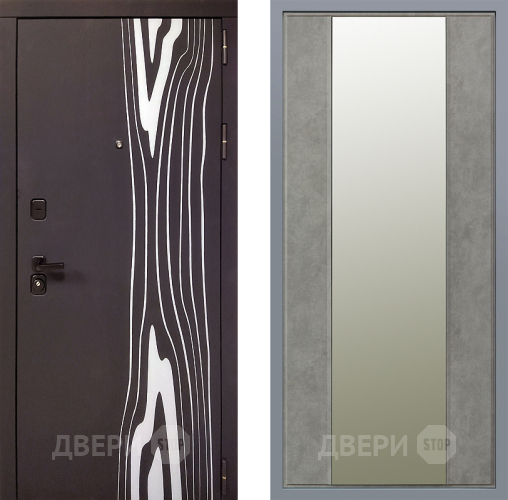 Дверь Заводские двери Леванте Зеркало Макси Бетон темный в Фрязино
