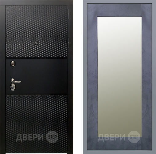 Дверь Заводские двери Тефлон Зеркало Модерн Бетон темный в Фрязино