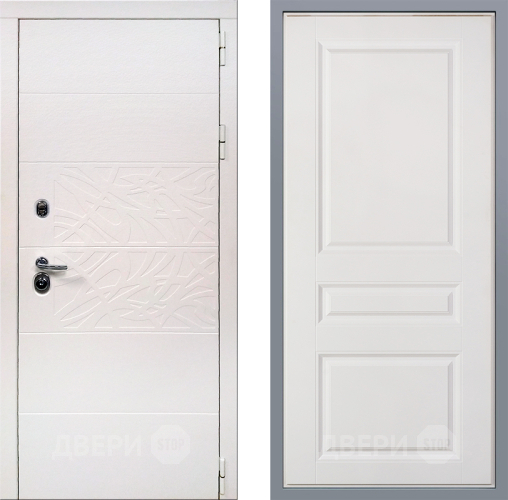 Дверь Заводские двери Дэко Вайт Стокгольм Белый софт в Фрязино