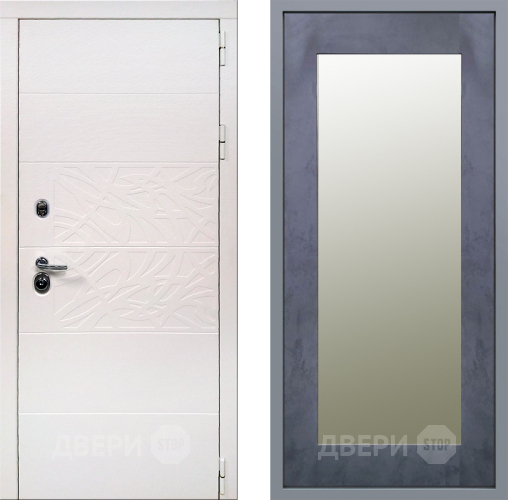 Дверь Заводские двери Дэко Вайт Зеркало Модерн Бетон темный в Фрязино